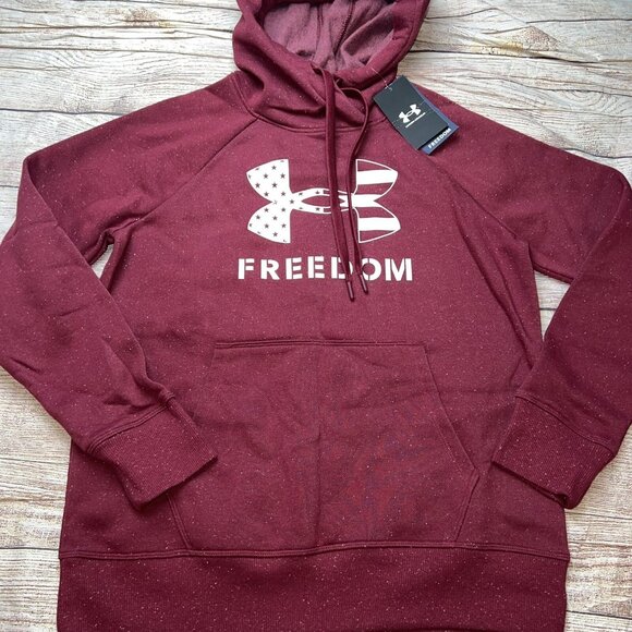 Under Armour Women’s Small Maroon Freedom Hoodie Hooded Sweatshirt NEW - Picture 1 of 3